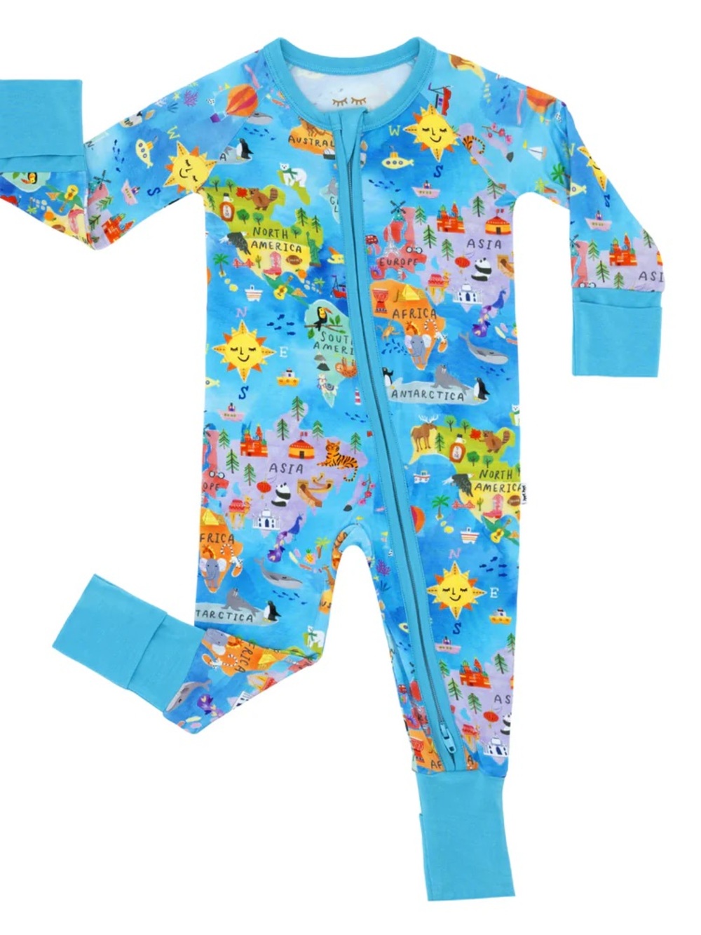Little Sleepies ‘Around The World’ Zippy One-Piece Pajamas 6-12months